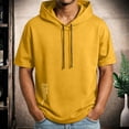thumbnail image 5 of Men's Short Sleeve Hooded T-Shirt - Solid Color Casual Top, Breathable Fabric for Everyday Wear, 5 of 9