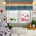 thumbnail image 6 of Farmhouse Navy Blue Brown Valances for Windows, Decorative Rod Pocket Window Valance Curtains, Vintage Wooden Striped Short Curtain Drapes for Kitchen/Bathroom/Living Room, 2 Panels, 60" W x 18" L, 6 of 8