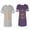 Men Heather / Women Purple, variant on King Queen Pentagon Gold Unisex Couple Matching Cotton Jersey style T-Shirt Contrasting stripes on sleeves (Men Heather / Women Black) (Men S / Women S)
