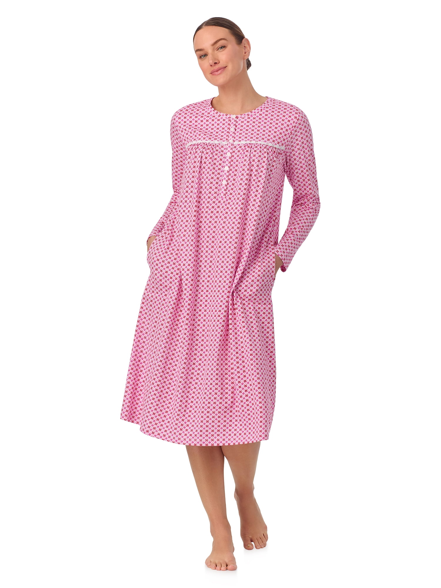 Aria Women’s 100% Cotton Long Sleeve Ballet Nightgown, Sizes XS-5X