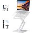 thumbnail image 1 of Adjustable Laptop Stand Ergonomic with Rotating Base Foldable & Portable Laptop Riser Compatible with MacBook Dell HP Lenovo and Other Laptops (Silver), 1 of 7