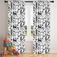 thumbnail image 5 of Blackout Kids Curtains,White Planet Cat Feather Pattern Childrens Insulated Curtains Set Of 2,Bedroom Essentials,Toddler Room Decor 42x84in(106x213cm), 5 of 5