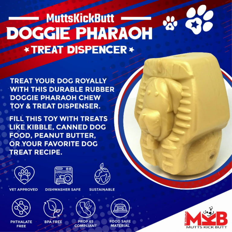 MKB Doggie Pharaoh Durable Chew Toy & Treat Dispenser Gold Medium