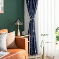 thumbnail image 6 of Moon Curtains Star Curtains Navy Star Blackout Curtains for Kid's Bedroom - Grommet Thermal Insulated Room Darkening Printed Curtains for Living Room NavyBlue 100*200cm, 6 of 9