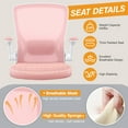 thumbnail image 4 of COOLHUT Office Chair, Ergonomic Office Chair, Comfort Home Office Task Chair, Lumbar Support Computer Chair with Flip-up Arms and Adjustable Height, 300LBS, Pink, 4 of 9