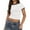 White, variant on WTXUE Women'S T-Shirts Women's 2024 Summer Saving 2 Pack Short Sleeve Crop Tops Crewneck Color Block Slim Fitted Knit Basic Tee Shirts, black t shirt women Small