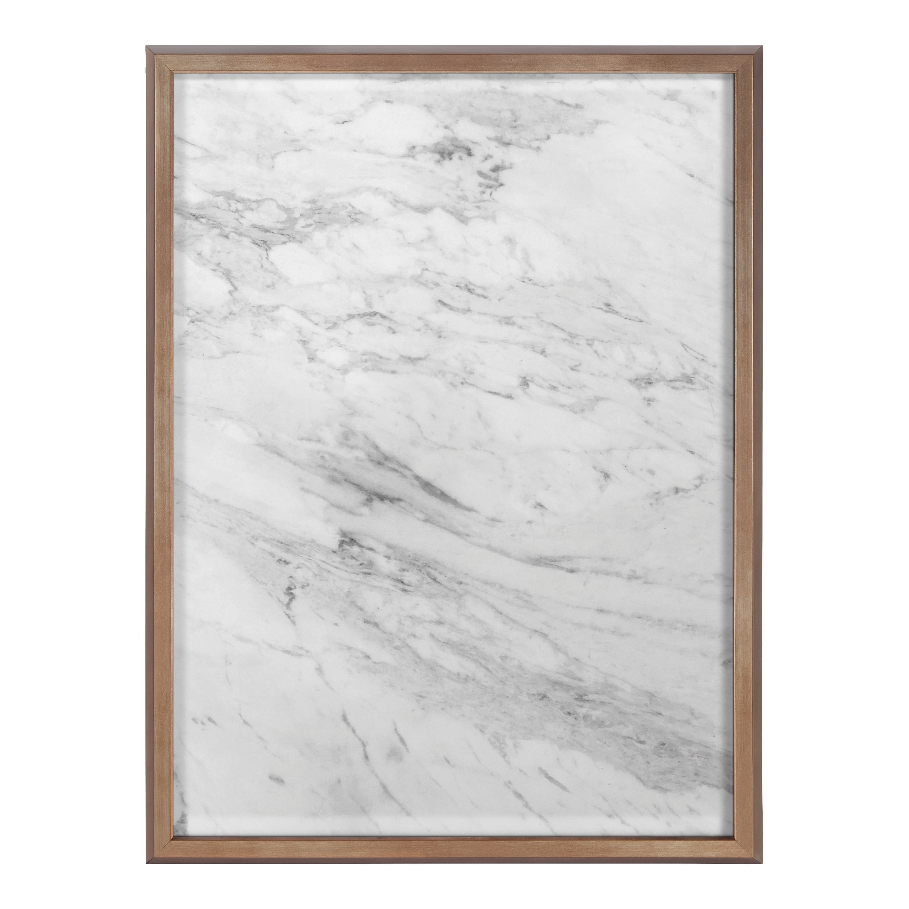 Kate and Laurel Blake Gray Marble Framed Printed Glass Dry Erase Wall Art by The Creative Bunch Studio, 18x24 Gold, Modern Wall Organizer