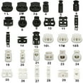 thumbnail image 3 of 100 Pieces Plastic Stopper Shoelace Cord Clip Rope Lock Single Double Hole Spring Fastener Clip Lanyard Toggle Paracord Bag White 12 2.5*0.8, 3 of 7