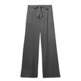thumbnail image 5 of WCMZJ Capris Pants for Women Cotton Linen Casual Summer 2025 Straight Wide Leg Loose Drawstring Elastic Waist Cropped Trouser Gray M, 5 of 5