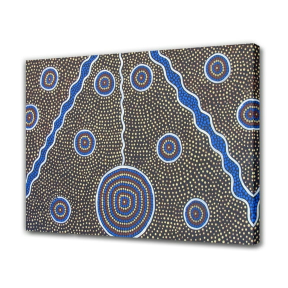Aboriginal Art Aboriginal Painting Canvas Poster Bedroom Decor Sports Landscape Office Room Decor Gift,Frame-style,24x36inch(60x90cm)