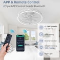 thumbnail image 3 of 20-inch Modern Ceiling Fan with Light, Remote Control, Flush Mount Dimmable LED with Stepless Color Change, 6 Speeds, Low Profile Design - White, 3 of 8