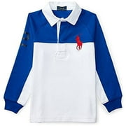 Ralph Lauren Little Boys' Colorblocked Rugby Shirt (2T Toddler, Sapphire Star)