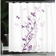 thumbnail image 4 of Ambesonne Spring Shower Curtain, Violet Tree Blossoms Image, 69"Wx75"L, Plum White, 4 of 5