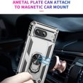 thumbnail image 6 of Allytech Rugged Case for Google Pixel 9/ 9 Pro, Military Grade Protection Shockproof Non-Slip Cover with Metal Rotatable Ring Stand, Magnetic Car Mount Holder Fashion Case for Women Men, Silver, 6 of 6