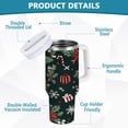thumbnail image 2 of Yayeee 40oz Stainless Steel Tumbler with Straw and Handle Double-Wall Insulated Travel Water Bottle, Green Christmas, 2 of 8