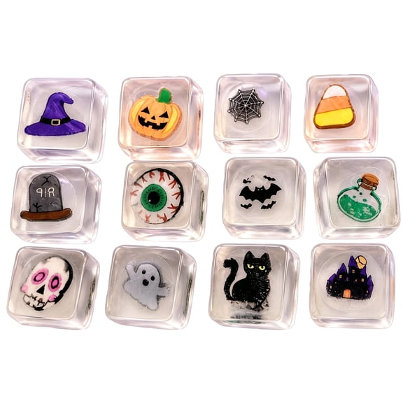 Halloween Transparent Ice Cube Squishy Toy Novelty Stress Relief Sensory Fidget Set for Party Favor Goodie Bag Stuffers for Festive Celebration