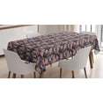 thumbnail image 1 of Palm Tablecloth, Tropical Summer Themed Pattern with Exotic Leaves Flowers and Flamingo Bird Print, Rectangle Satin Table Cover Accent for Dining Room and Kitchen, 60" X 90", Multicolor, by Ambesonne, 1 of 2