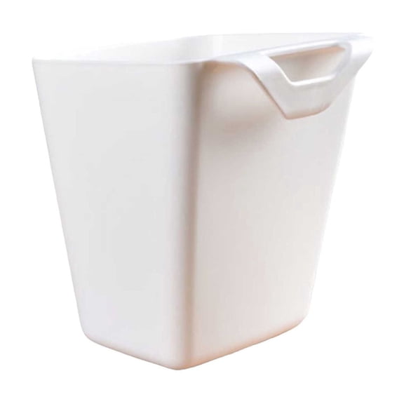 Small Hanging Storage Container with Handle, White Tapered Bin for Home, Kitchen, Office, Bathroom Organization, Desk Stationery Organizer, Kitchen Hanging Basket, Bathroom Storage Container