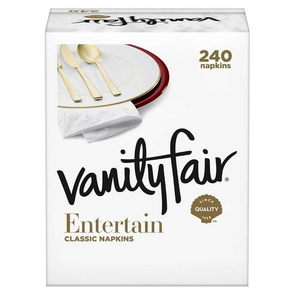 Vanity Fair Impressions Dinner Napkins, 3-ply White, 240-pack