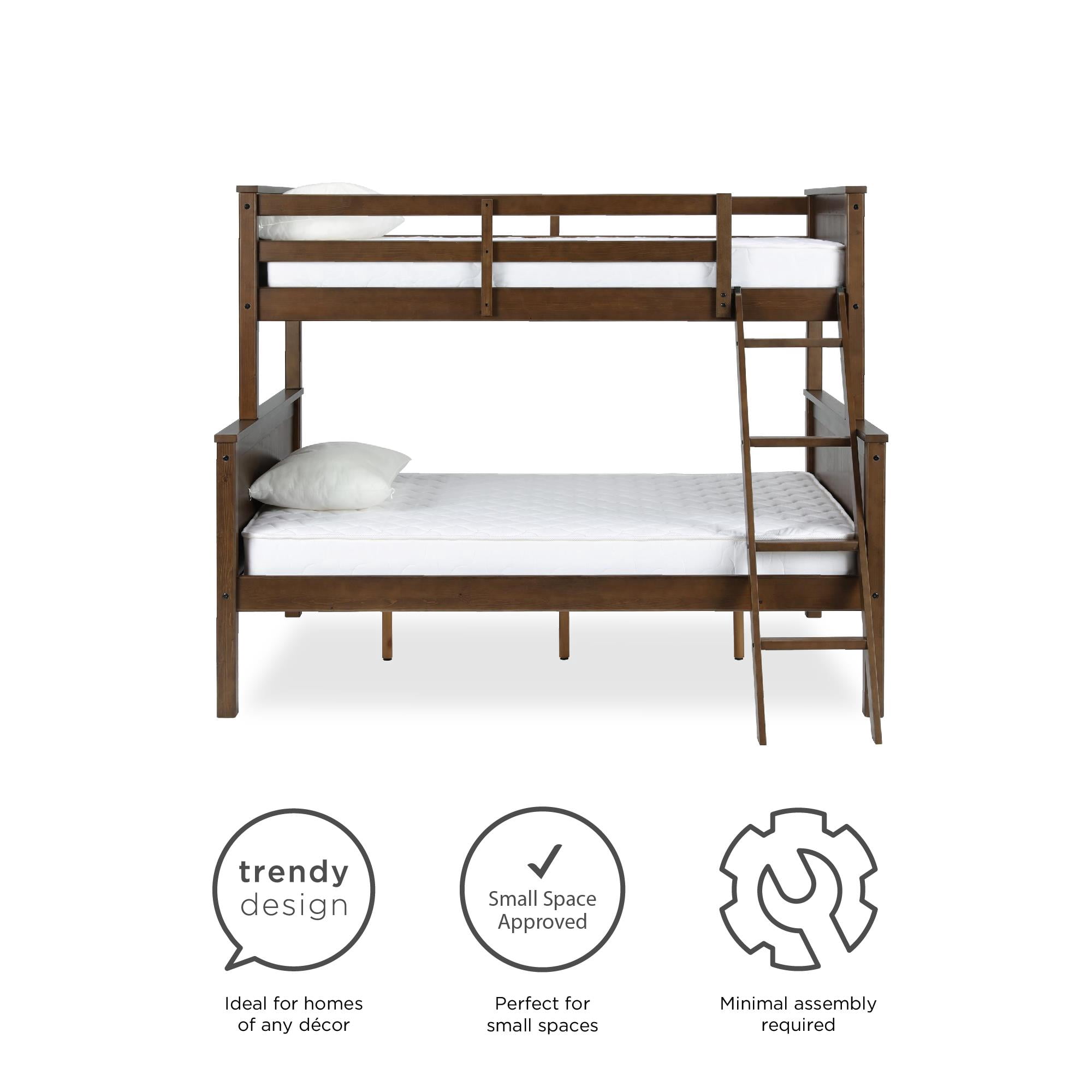 Better Homes and Gardens Ashcreek Twin over Full Bunk Bed, Mocha