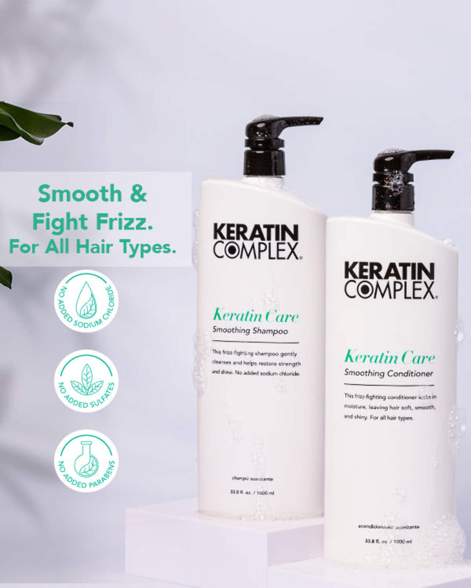Keratin Complex Timeless Fade-Defy Shampoo & Conditioner Duo – 33.8 Oz Each, New Package