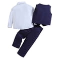 thumbnail image 4 of Faraee Baby Boy Clothes Suit Toddler Gentleman Wedding Outfits Tie Button Down Shirt Vest Long Pants Guest Suits Kids Formal Dress Clothing Set 1t 2t 3t 4t 5t 6t 7t Blue, 4 of 9