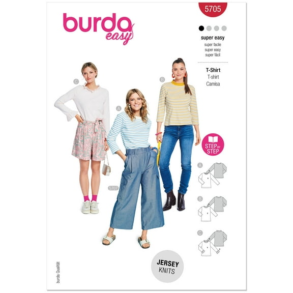 Burda Style Sewing Pattern 5705 - Misses' Shirts, Size: A (8-18)
