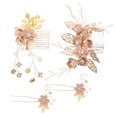 thumbnail image 4 of BESTYASH 4Pcs Braut Hochzeit Haarkamm Pink Bridal Hair Accessories Set, 4 of 7