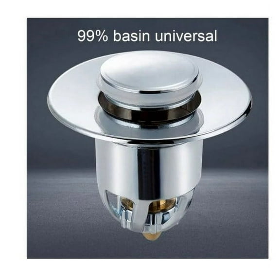 Cheers.US Bathroom Sink Stopper, for All Size, Standard Drain Holes, Universal Chrome Plated Push-Type Bounce Core, Stopper Anti Clogging Sink Strainer, Bathtub Drain Plug with Filter Basket