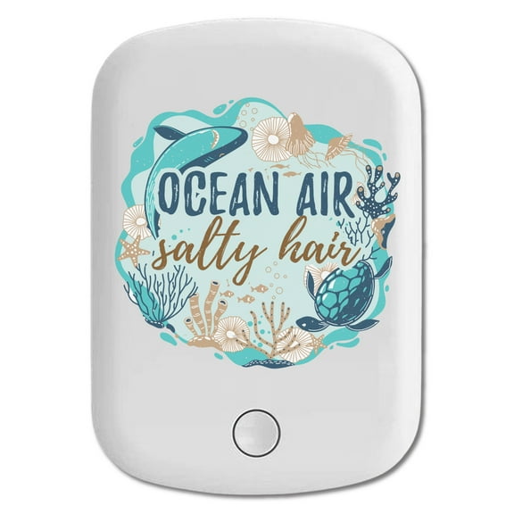 DistinctInk Magnetic Battery Pack, 5000 mAh Wireless Portable Charger with USB-C Cable, Compatible with MagSafe iPhone 14 / 13 / 12 Series - Ocean Air Salty Hair