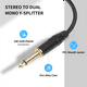 thumbnail image 3 of Cable Divisor en y Estéreo de 6,35 mm A 2 Conectores Mono de 6,35 mm, Conector Macho de 1/4 Pulgada A Cable de Audio Doble de 6,5 mm Macho de 1/4 Pulgada A, 3 of 5