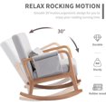thumbnail image 5 of Nursery Rocking Chairs with Ottoman，Rocker Chair Glider Chair for Nursery，Modern Mid Century Living Room Chair Nursing Comfy Chairs for Mom Seniors, Light Gray, 5 of 6