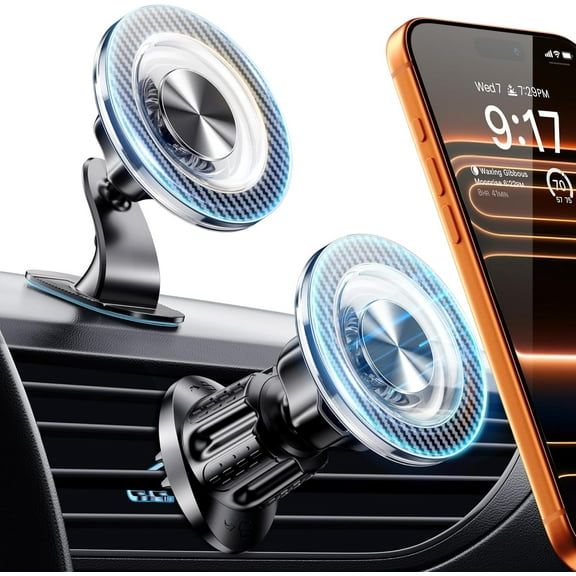 for MagSafe Car Mount Magnetic Phone Holder for Car [2025 Upgraded 22X Magnets & Double-Hooks] Phone Holders for Your Car Stand for Dashboard Vent GPS for iPhone 17/16/15/14/13 Android etc