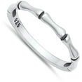 thumbnail image 4 of Bamboo Thumb Toe Bone Link Ring .925 Sterling Silver Band Jewelry Female Male Unisex Size 8, 4 of 4