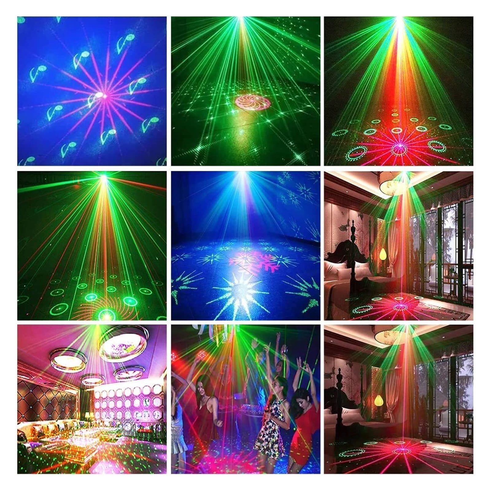 Stage DJ Party Projector Disco Voice Controlled Red Green Blue Strobe Lights Club Family Holiday Christmas Lights