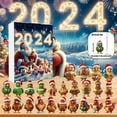 thumbnail image 5 of 2024 Christmas Countdown Sets - 2D Home Chicken Ornaments with Santa Hats for Holiday Decoration - Advent Calendar Tree Ornaments Set (24 ), 5 of 7