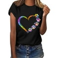thumbnail image 2 of Ashosteey Women Summer Tshirt Rainbow Heart Graphic Tee Rainbow Puppy Footprints Print Tops Cute Funny Graphic Shirts Short Sleeve Round Neck Pullover 2024, 2 of 6
