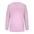 thumbnail image 6 of VANLOFE Women's Solid Color Long Sleeve Sweatshirt O-Neck Sweatshirt for Women Women's Washed Warm Pink Sweatshirt M, 6 of 6