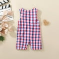 thumbnail image 6 of Gvdentm Baby Boys RompersNewborn Toddler Baby Boy Golf Outfit Sleeveless Romper Jumpsuit Plaid Bodysuit Overalls Shorts Summer Outfit 3-6 Months, 6 of 7