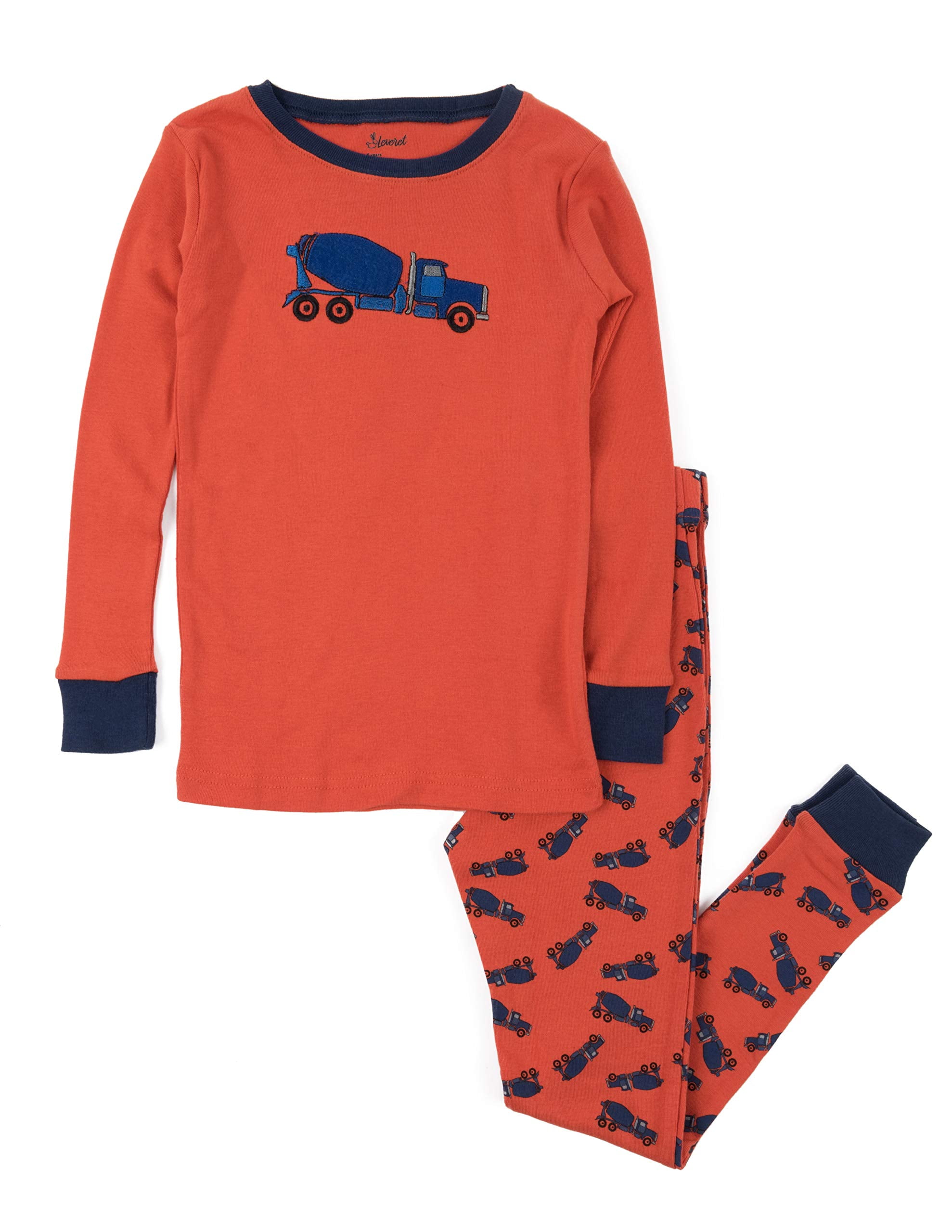 Leveret Leveret Kids & Toddler Pajamas Garbage Truck Train Boys 2