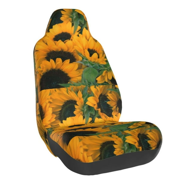Fotbe Sunflowers 7 Funda para Asiento de Auto con Estampado – Impermeable y Antisudor – Ajuste Universal, Lavable a Máquina, Antideslizante (1 Pieza)