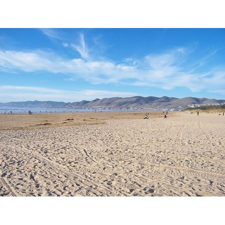 Grover Beach Ocean Clouds Sky California Sand Sea-24 Inch By 36 Inch Laminated Poster With Bright Colors And Vivid Imagery-Fits Perfectly In Many Attractive Frames