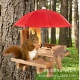 thumbnail image 4 of Wooden Feeder Solid Wood Pet Feeder Outdoor Garden Pendant Corn Nut Feeder With FlagFeatures:1. Stylish : Our wooden feeder features a and functional , making it the outdoor garden ornament while, 4 of 5