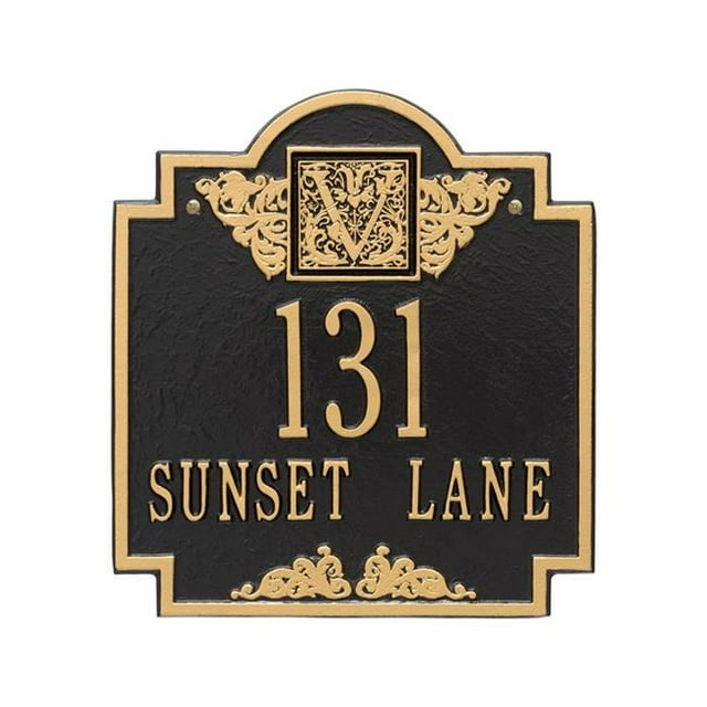 Monogram - Standard Wall - Two Line- Black/Gold