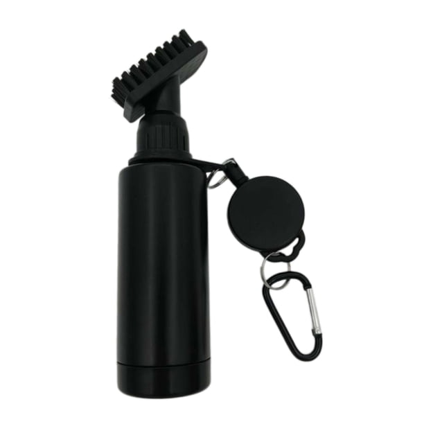 Cepillo de limpiador de clubes de golf, con cable retráctil con botella de spray al aire libre de entrenamiento ligero de entrenamiento de golf para Negro