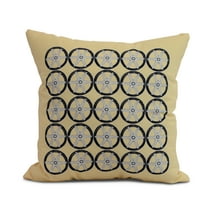 Simply Daisy, 18 x 18 inch, Nautical Geo Square, Geometric Print Pillow, Yellow