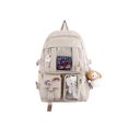 thumbnail image 3 of Bolsa Mochila multibolsillos de nailon para estudiantes Mochila escolar con cremallera grande (Beige) Likrtyny Para Estrenar, 3 of 8