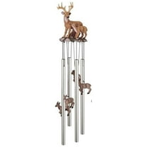 StealStreet SS-G-41636 Wind Chime Round Top Deer with Fawn Baby Garden Decoration Windchime