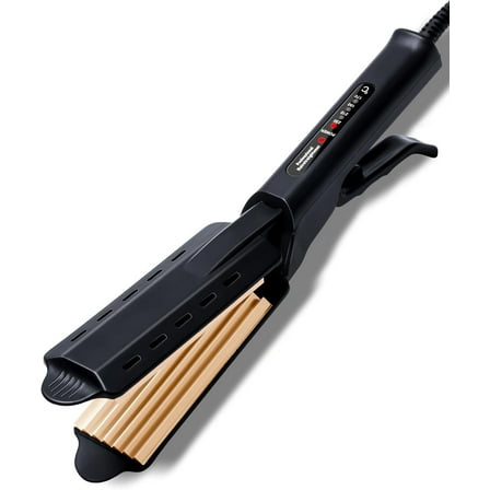 Hair Crimper Iron, Adjustable Temperature, Dual Voltage, Black