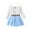 Blue, variant on Girls Winter Outfits Toddler Kids Baby Girls Long Sleeve Ribbed T Shirt Tops Button Flannel Plaid Skirts 2Pcs Outfits Clothes Set Toddler Clothes